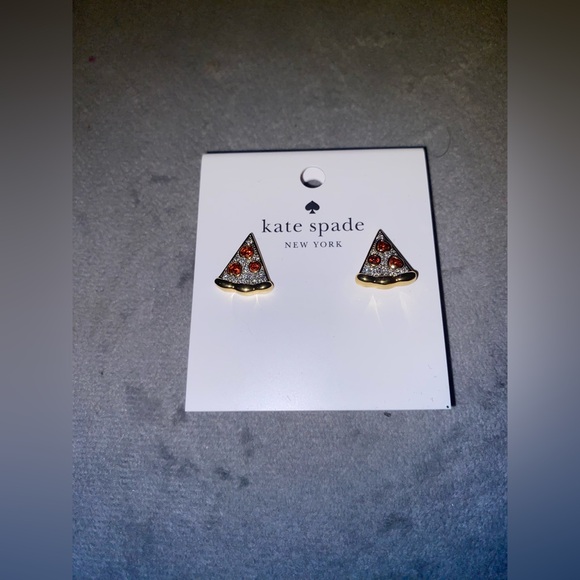 BNWT Kate Spade Cubic Zirconia “Pizza My Heart” Stud Earrings $58 - Picture 2 of 4